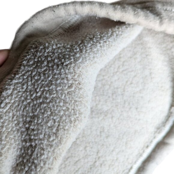 American Eagle Soft Beige Quarter Zip Sweater, Cuffed Sleeves, Waist Tie, Size M - Picture 9 of 9